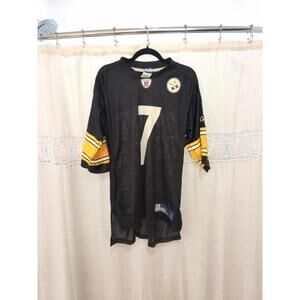 Reebok Authentic Ben Roethlisberger Pittsburgh Steelers Black Jersey Men's L